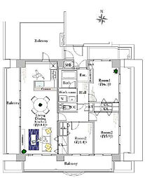 グローリアス刈谷 3LDKの間取図画像