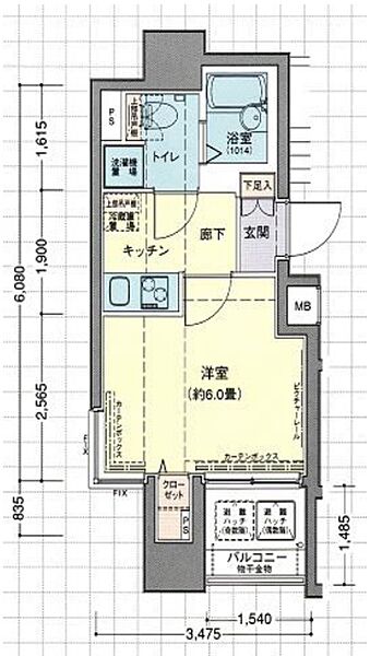 ドルチェ日本橋浜町・弐番館 ｜東京都中央区日本橋浜町3丁目(賃貸マンション1K・10階・21.04㎡)の写真 その2