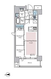 アーバネックス新御徒町駅前 11階2LDKの間取り
