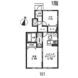 ラルーチェ 2LDKの間取図画像