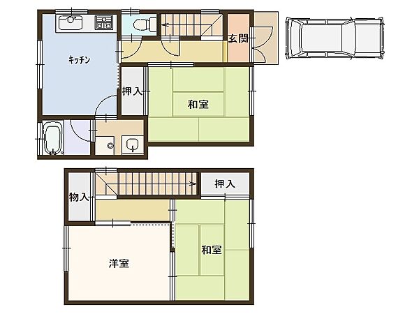 Y sメゾネット S棟 2｜兵庫県揖保郡太子町太田(賃貸タウンハウス3DK・1階・59.62㎡)の写真 その3