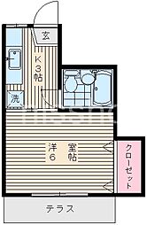 ドミール鷺宮 1Kの間取図画像