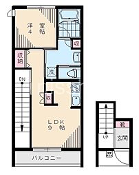 8083-家政ハイツ八番館 1LDKの間取図画像