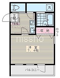 エンファミーリ 1Kの間取図画像