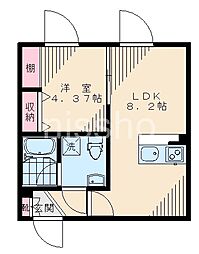8043-Reaf西荻北 1LDKの間取図画像