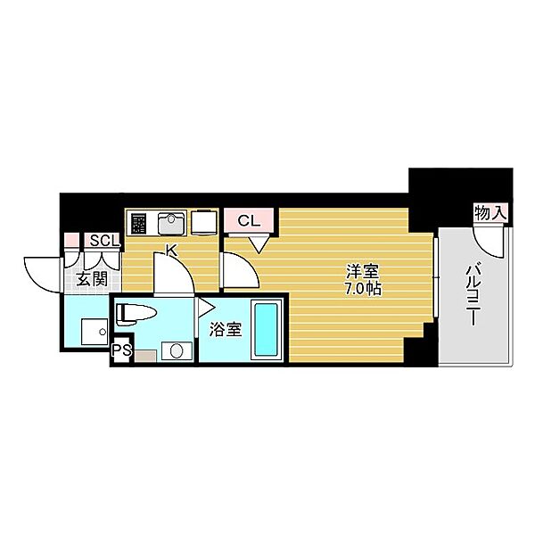 ワールドアイ大阪城EASTアドバンス 602｜大阪府大阪市東成区深江南1丁目(賃貸マンション1K・6階・24.57㎡)の写真 その2