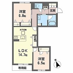 ニコスビル 2LDKの間取図画像