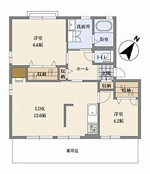 サンコート・赤坂B棟 2LDKの間取図画像