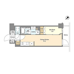 グランカーサ瑞江 3階2LDKの間取り