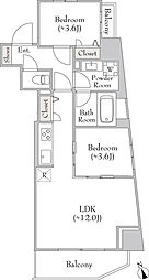 ルミーク門前仲町 2LDKの間取図画像