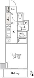 ルミーク門前仲町 1Kの間取図画像