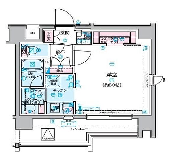 ジェノヴィア水天宮前スカイガーデン ｜東京都江東区佐賀1丁目(賃貸マンション1R・5階・27.82㎡)の写真 その2