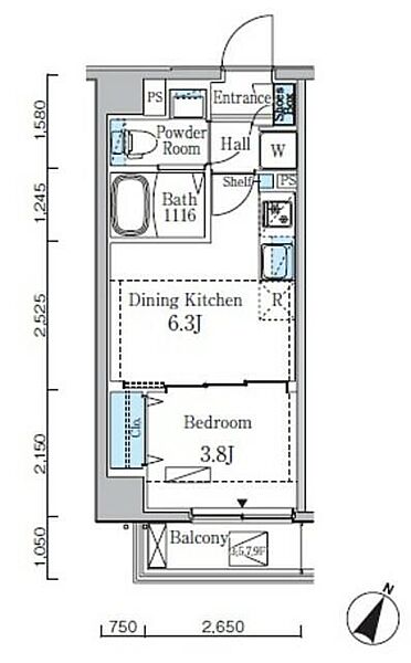 プライムブリス門前仲町 ｜東京都江東区永代2丁目(賃貸マンション1DK・6階・25.50㎡)の写真 その2