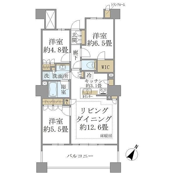 Brillia有明SkyTower(ブリリア有明スカイタワー) ｜東京都江東区有明1丁目(賃貸マンション3LDK・31階・72.71㎡)の写真 その2