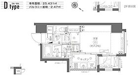 ZOOM月島(ズーム月島)  ｜ 東京都中央区月島3丁目24-4（賃貸マンション1K・2階・25.43㎡） その2