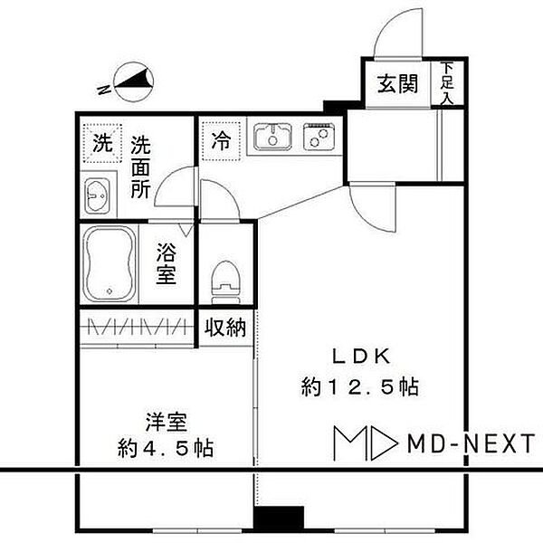 ＰＡＳＥＯ下北沢 101｜東京都世田谷区北沢１丁目(賃貸マンション1LDK・地下1階・40.52㎡)の写真 その2