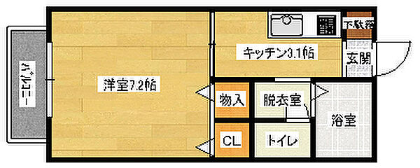 広島県広島市安佐南区川内６丁目(賃貸アパート1K・2階・24.50㎡)の写真 その2