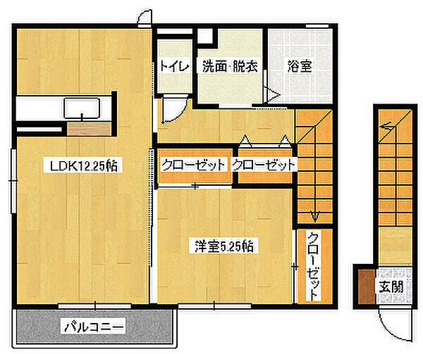 広島県広島市安佐南区大町東２丁目(賃貸アパート1LDK・2階・51.92㎡)の写真 その2