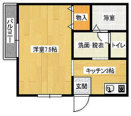 広島県広島市安佐南区西原８丁目(賃貸アパート1K・1階・25.90㎡)の写真 その2