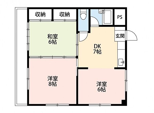 広島県広島市安佐南区西原８丁目(賃貸マンション3DK・1階・51.84㎡)の写真 その2