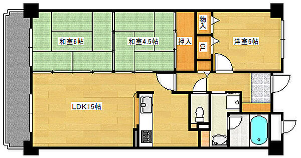 広島県広島市西区田方１丁目(賃貸マンション3LDK・4階・68.81㎡)の写真 その2