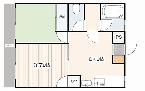 広島県広島市中区光南３丁目(賃貸マンション2DK・3階・34.00㎡)の写真 その2