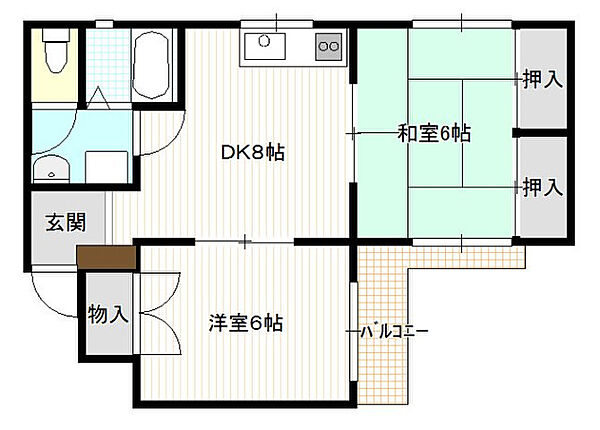 広島県広島市安佐南区西原２丁目(賃貸マンション2LDK・3階・45.45㎡)の写真 その2