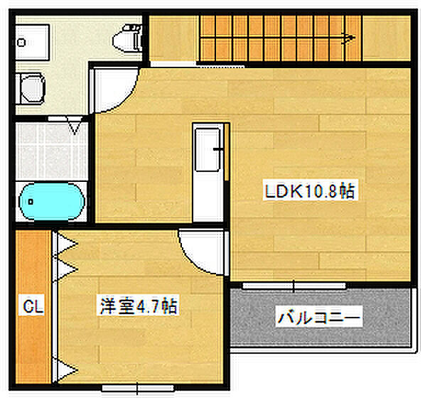 広島県広島市西区都町(賃貸アパート1LDK・3階・38.02㎡)の写真 その2