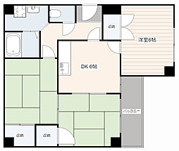 広島電鉄8系統 舟入町駅 徒歩3分の賃貸マンション 4階3DKの間取り