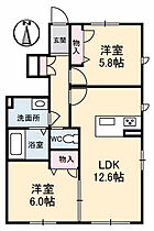 広島県広島市安芸区船越４丁目（賃貸アパート2LDK・1階・56.36㎡） その2