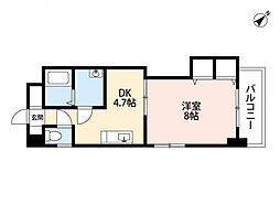 JR可部線 下祇園駅 徒歩7分の賃貸マンション 3階1DKの間取り