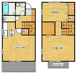 JR芸備線 矢賀駅 徒歩28分の賃貸テラスハウス 1階2LDKの間取り