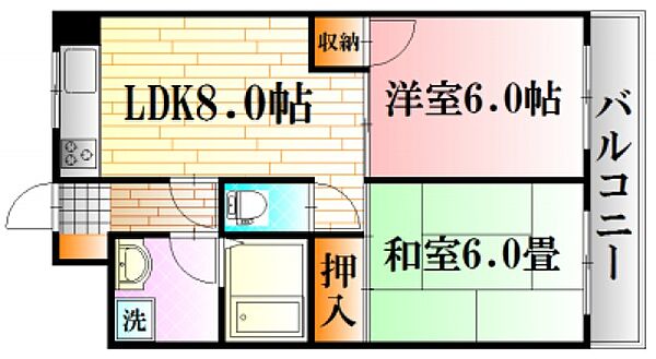 広島県広島市安佐南区東原３丁目(賃貸マンション2LDK・3階・45.36㎡)の写真 その2