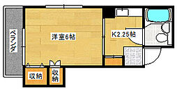 広島電鉄2系統 稲荷町駅 徒歩2分の賃貸マンション 3階1Kの間取り