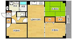 JR芸備線 戸坂駅 徒歩11分の賃貸マンション 3階3LDKの間取り