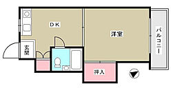 広島電鉄2系統 広電西広島(己斐)駅 徒歩6分の賃貸マンション 3階1Kの間取り