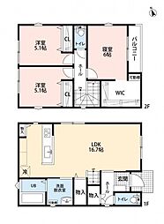 JR芸備線 矢賀駅 徒歩22分の賃貸一戸建て 1階3LDKの間取り