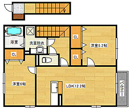 広島高速交通アストラムライン 伴駅 徒歩9分の賃貸アパート 2階2LDKの間取り