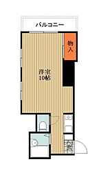 広島電鉄2系統 天満町駅 徒歩3分の賃貸マンション 2階ワンルームの間取り