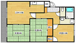 広島電鉄宮島線 高須駅 徒歩4分の賃貸マンション 3階3LDKの間取り