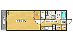 広島高速交通アストラムライン 中筋駅 徒歩10分の賃貸アパート 2階1Kの間取り