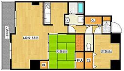 広島高速交通アストラムライン 牛田駅 徒歩30分の賃貸マンション 1階2LDKの間取り