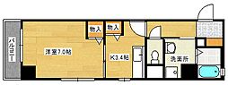 広島電鉄1系統 市役所前駅 徒歩3分の賃貸マンション 2階1Kの間取り