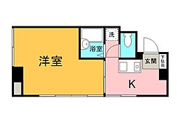 広島高速交通アストラムライン 牛田駅 徒歩33分の賃貸マンション 2階1Kの間取り