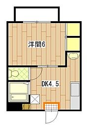 広島高速交通アストラムライン 大町駅 徒歩5分の賃貸アパート 1階1DKの間取り