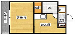 JR可部線 大町駅 徒歩8分の賃貸マンション 5階1DKの間取り