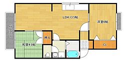 広島高速交通アストラムライン 高取駅 徒歩10分の賃貸アパート 1階2LDKの間取り