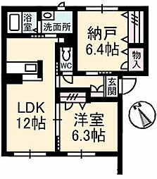 広島電鉄8系統 江波駅 徒歩14分の賃貸マンション 1階1SLDKの間取り