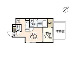 広島電鉄宮島線 東高須駅 徒歩7分の賃貸マンション 4階1LDKの間取り
