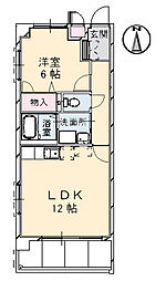 広島電鉄8系統 舟入幸町駅 徒歩4分の賃貸マンション 1階1LDKの間取り